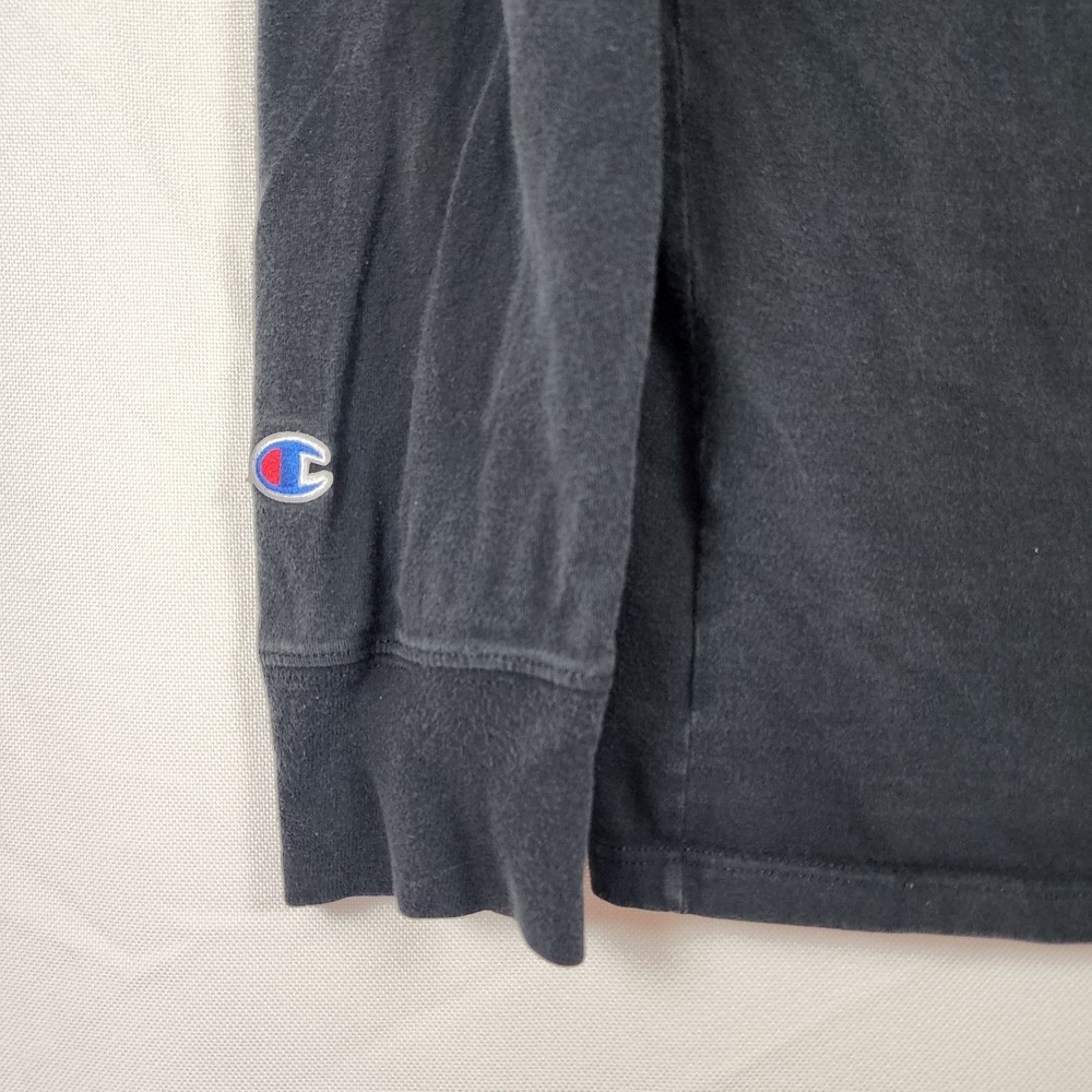 CHAMPION Authentic Athleticwear Men's Black Script Logo Crewneck Shirt SZ M - Picture 6 of 8